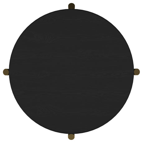 Arini Black Round End Side Table With Storage Shelf from Coaster - Luna Furniture