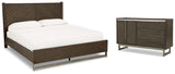 Arkenton California King Panel Bed with Dresser in Grayish Brown from Ashley - Luna Furniture