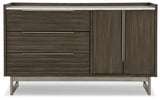 Arkenton California King Panel Bed with Dresser in Grayish Brown from Ashley - Luna Furniture
