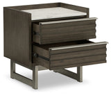 Arkenton California King Panel Bed with Mirrored Dresser and 2 Nightstands in Grayish Brown from Ashley - Luna Furniture