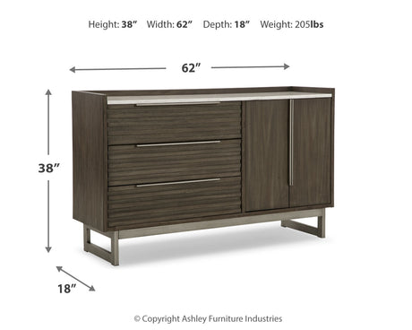 Arkenton King Panel Bed with Dresser in Grayish Brown from Ashley - Luna Furniture