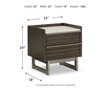 Arkenton King Panel Bed with Mirrored Dresser, Chest and 2 Nightstands in Grayish Brown from Ashley - Luna Furniture