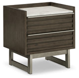Arkenton King Panel Bed with Mirrored Dresser, Chest and Nightstand in Grayish Brown from Ashley - Luna Furniture