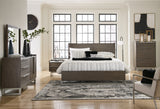 Arkenton King Panel Bed with Mirrored Dresser, Chest and Nightstand in Grayish Brown from Ashley - Luna Furniture