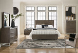 Arkenton Queen Panel Bed with Mirrored Dresser, Chest and Nightstand in Grayish Brown from Ashley - Luna Furniture
