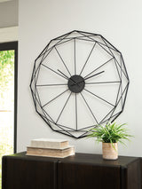 Arkthorne Black Wall Clock from Ashley - Luna Furniture