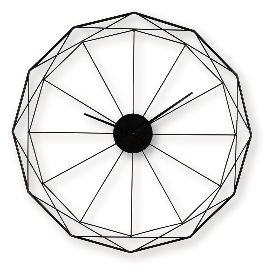 Arkthorne Black Wall Clock from Ashley - Luna Furniture