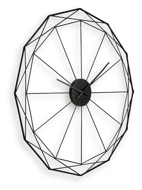 Arkthorne Black Wall Clock from Ashley - Luna Furniture