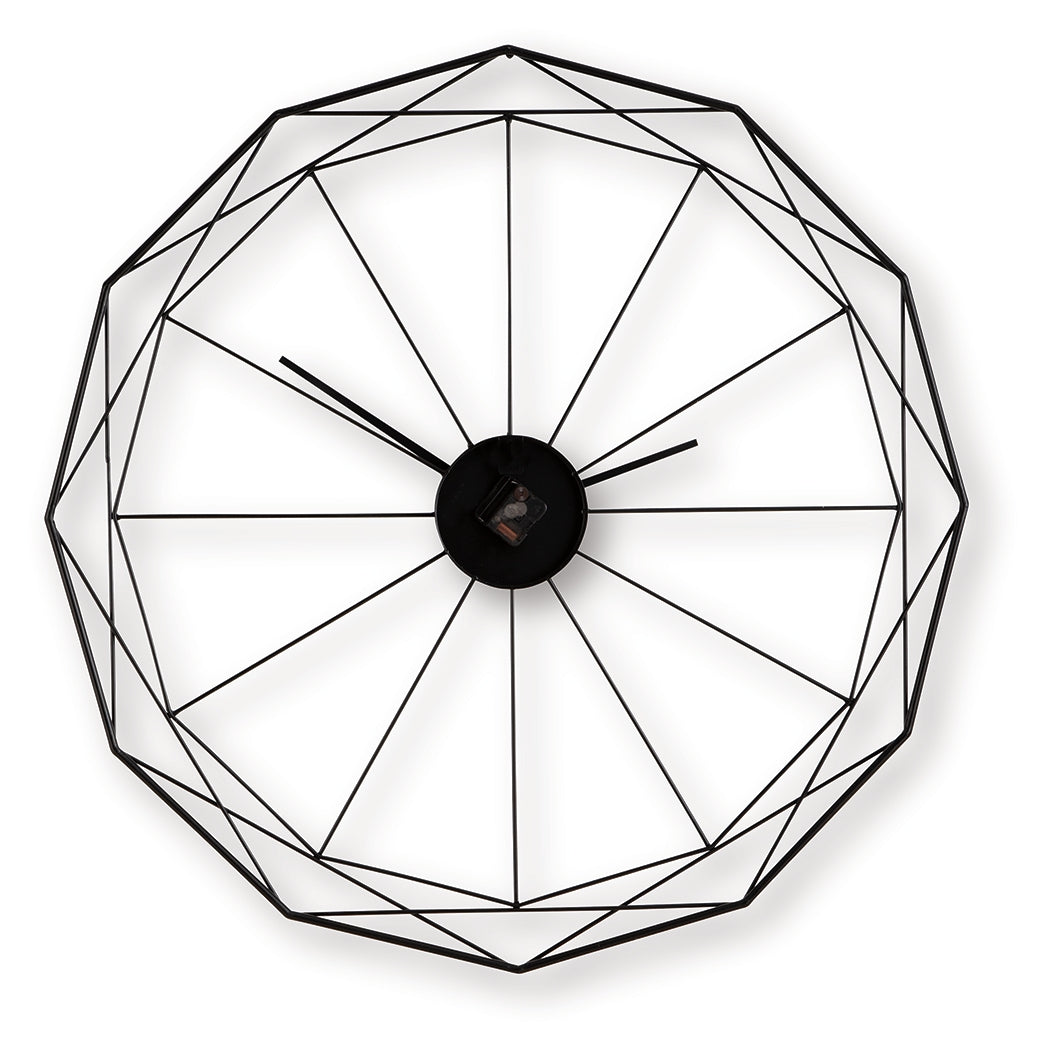 Arkthorne Black Wall Clock from Ashley - Luna Furniture