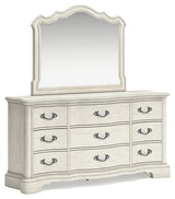 Arlendyne Antique White Dresser, Mirror, Chest and Nightstand from Ashley - Luna Furniture