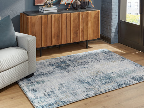 Arlenmont Blue/White/Brown Medium Rug from Ashley - Luna Furniture