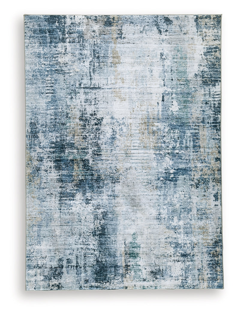 Arlenmont Blue/White/Brown Medium Rug from Ashley - Luna Furniture