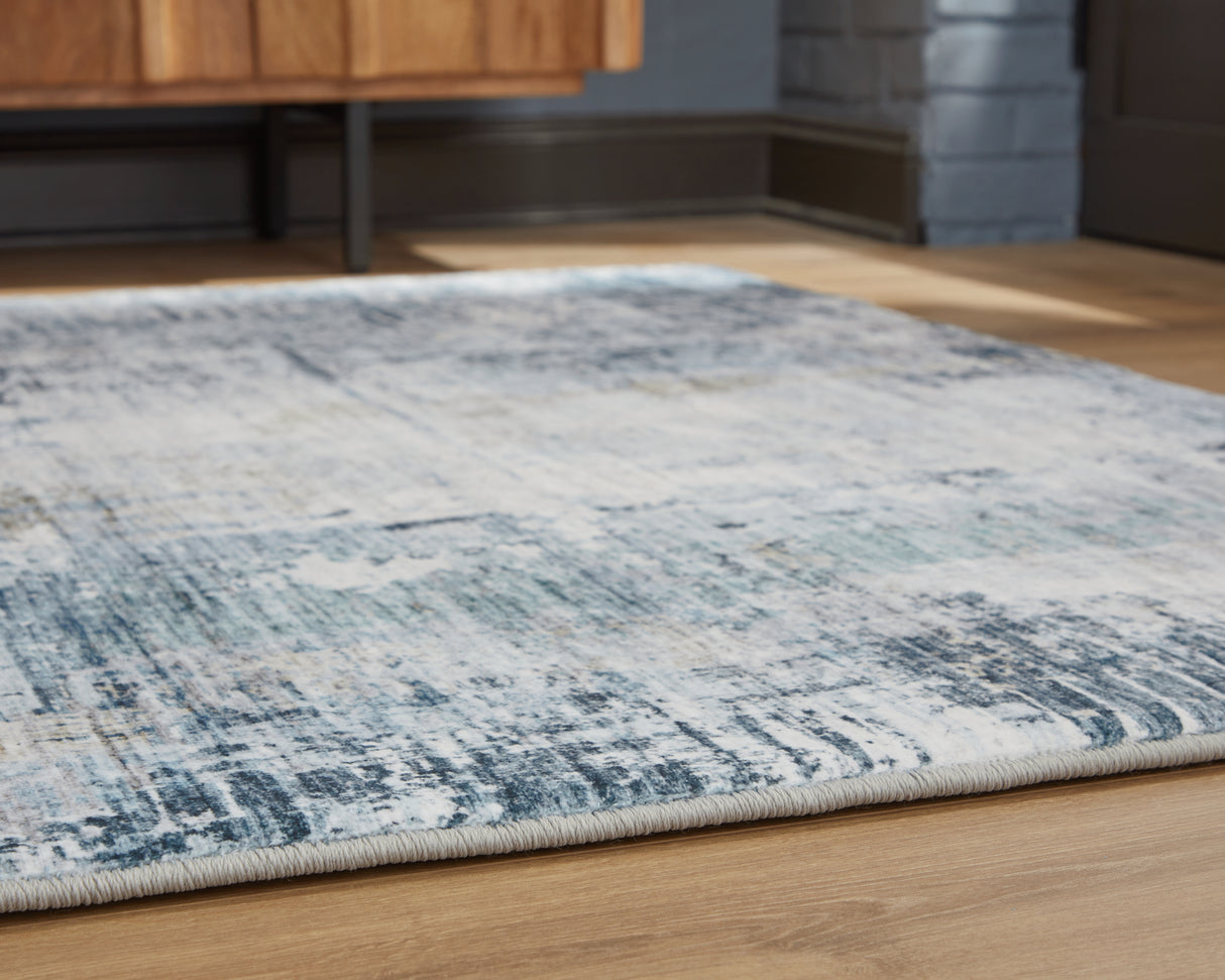 Arlenmont Blue/White/Brown Medium Rug from Ashley - Luna Furniture