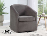 Arlo Fog Velvet Upholstered Swivel Barrel Chair from Steve Silver - Luna Furniture
