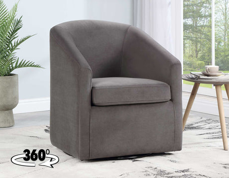 Arlo Fog Velvet Upholstered Swivel Barrel Chair from Steve Silver - Luna Furniture