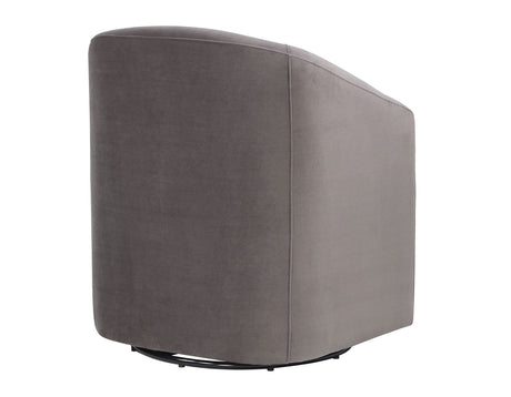 Arlo Fog Velvet Upholstered Swivel Barrel Chair from Steve Silver - Luna Furniture