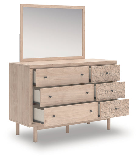Arloster Tan Dresser and Mirror from Ashley - Luna Furniture