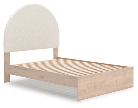 Arloster Tan/White Full Upholstered Platform Bed from Ashley - Luna Furniture