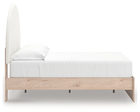 Arloster Tan/White Full Upholstered Platform Bed from Ashley - Luna Furniture