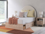 Arloster Tan/White Full Upholstered Platform Bed with Storage from Ashley - Luna Furniture