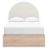 Arloster Tan/White Full Upholstered Platform Bed with Storage from Ashley - Luna Furniture