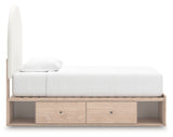 Arloster Tan/White Twin Upholstered Storage Bed with 2 Drawers from Ashley - Luna Furniture