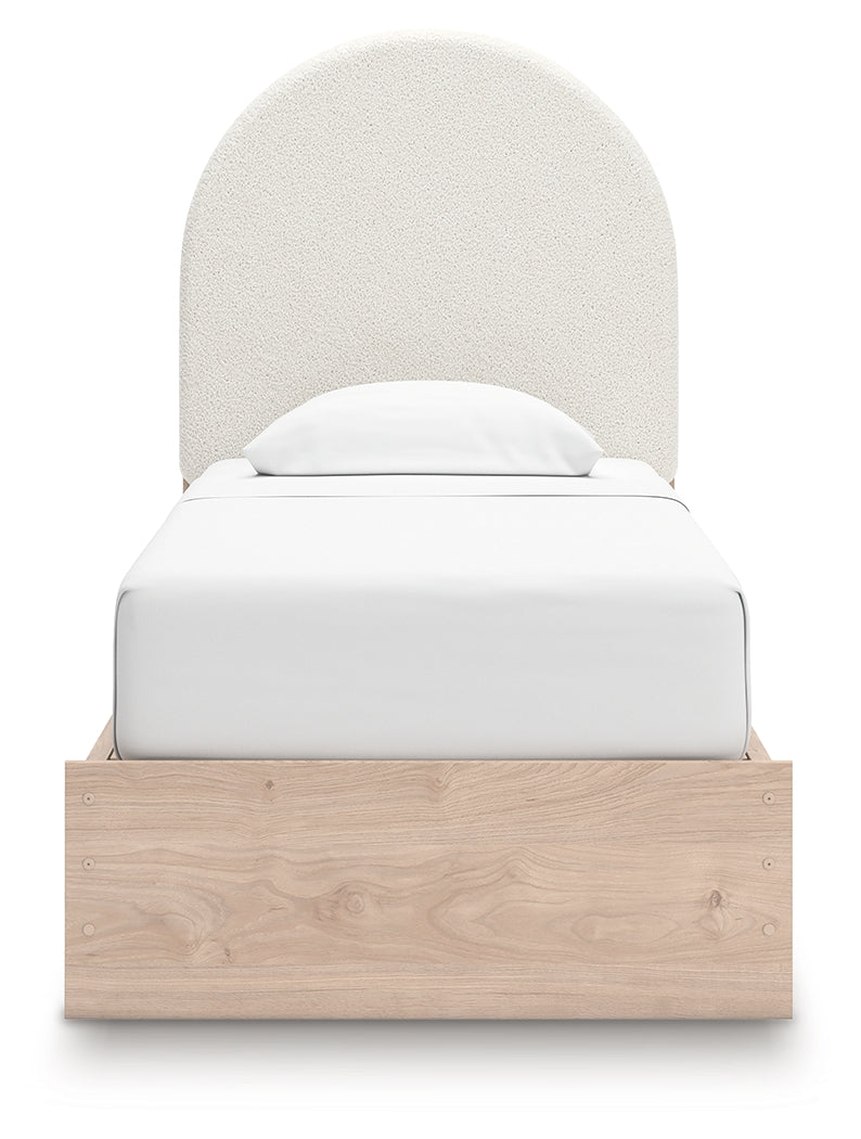 Arloster Tan/White Twin Upholstered Storage Bed with 4 Drawers from Ashley - Luna Furniture