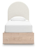 Arloster Tan/White Twin Upholstered Storage Bed with 4 Drawers from Ashley - Luna Furniture