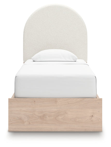 Arloster Tan/White Twin Upholstered Storage Bed with 4 Drawers from Ashley - Luna Furniture