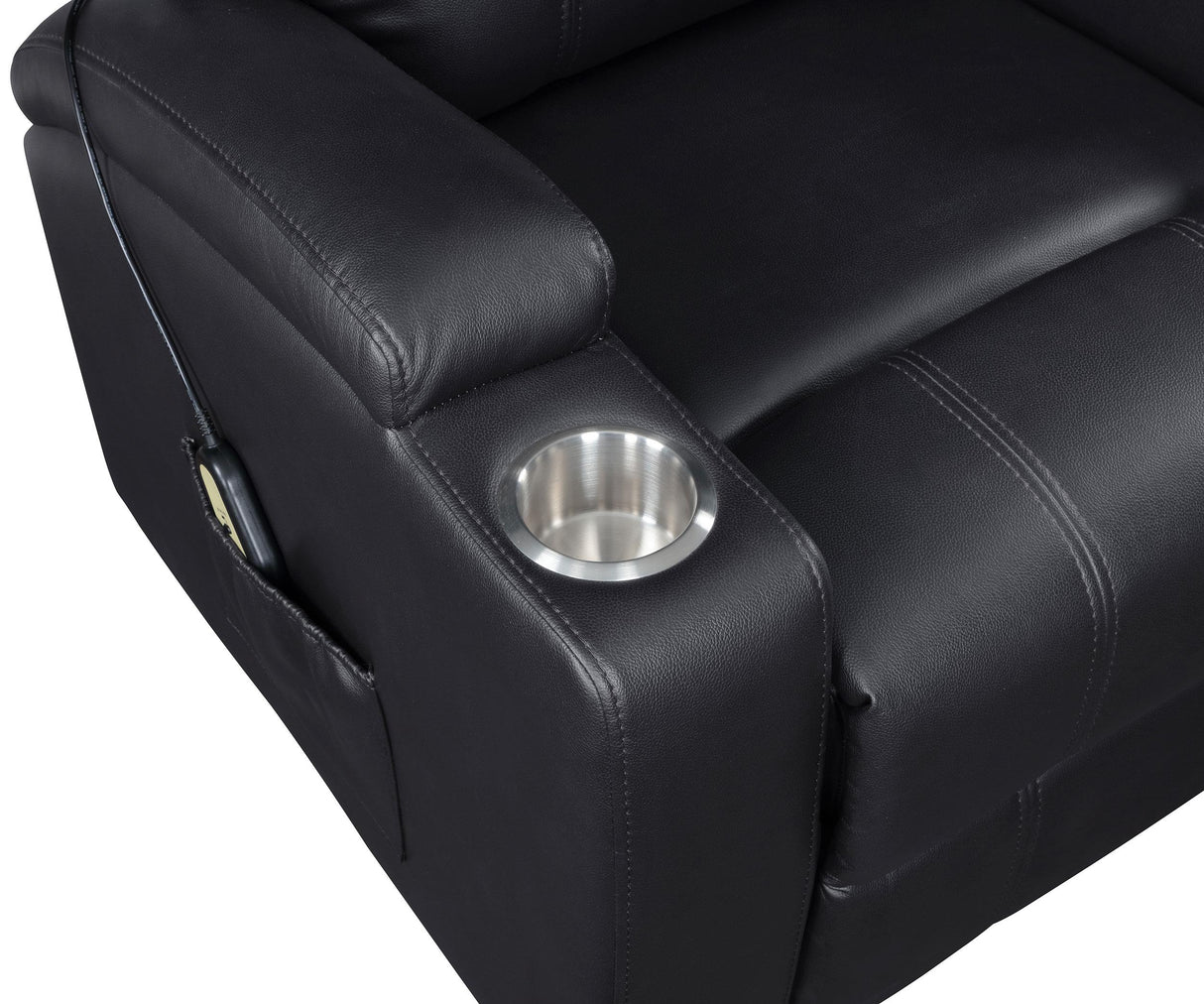Armstrong Upholstered Power Lift Massage Recliner Black from Coaster - Luna Furniture