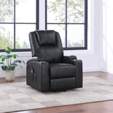 Armstrong Upholstered Power Lift Massage Recliner Black from Coaster - Luna Furniture