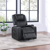 Armstrong Upholstered Power Lift Massage Recliner Black from Coaster - Luna Furniture