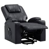 Armstrong Upholstered Power Lift Massage Recliner Black from Coaster - Luna Furniture