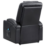 Armstrong Upholstered Power Lift Massage Recliner Black from Coaster - Luna Furniture