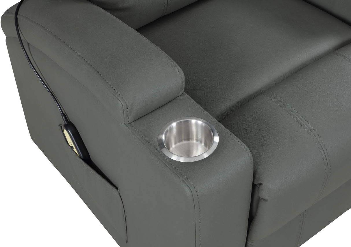 Armstrong Gray Upholstered Power Lift Massage Recliner from Coaster - Luna Furniture