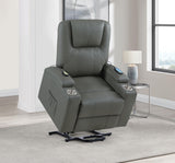 Armstrong Gray Upholstered Power Lift Massage Recliner from Coaster - Luna Furniture
