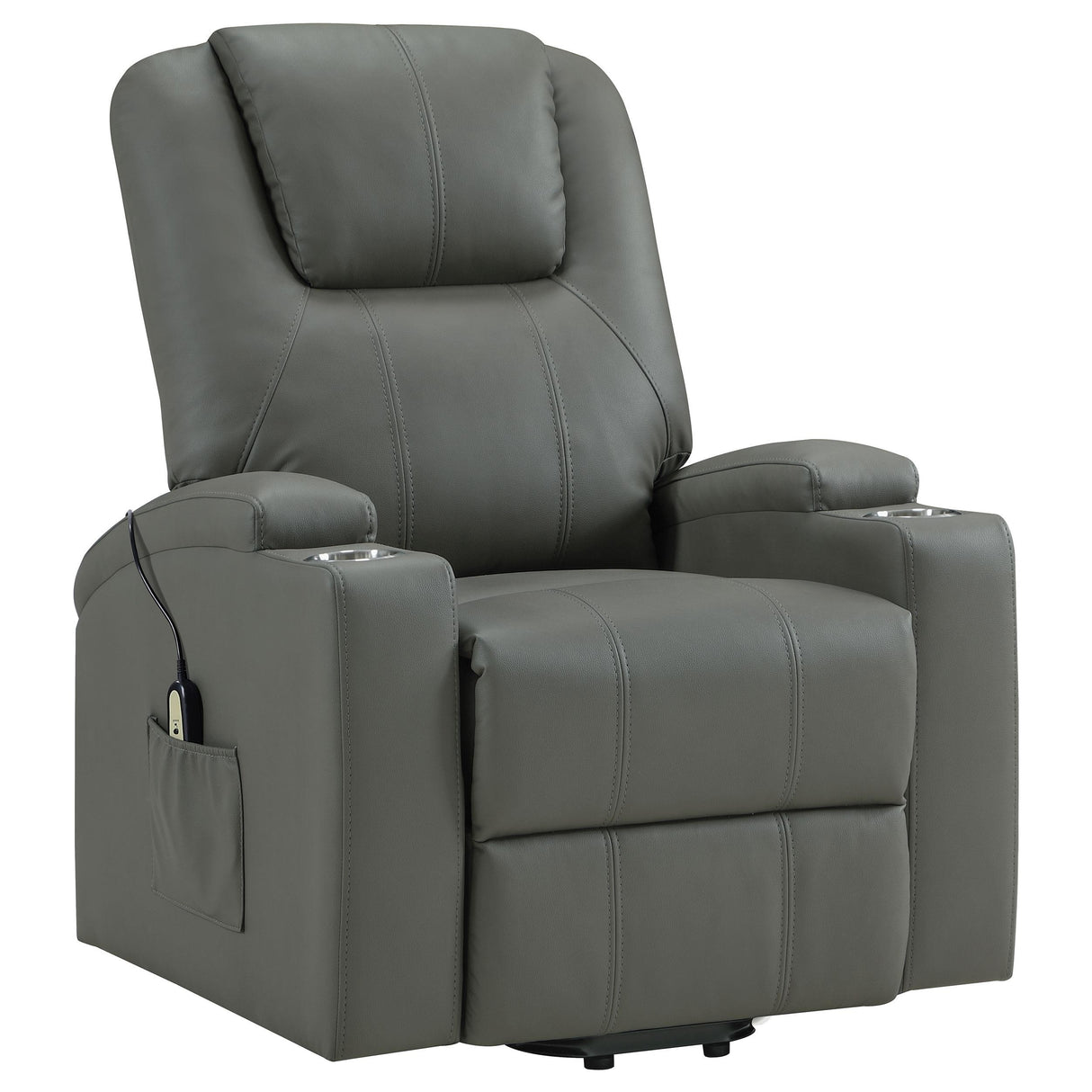 Armstrong Gray Upholstered Power Lift Massage Recliner from Coaster - Luna Furniture