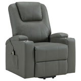 Armstrong Gray Upholstered Power Lift Massage Recliner from Coaster - Luna Furniture