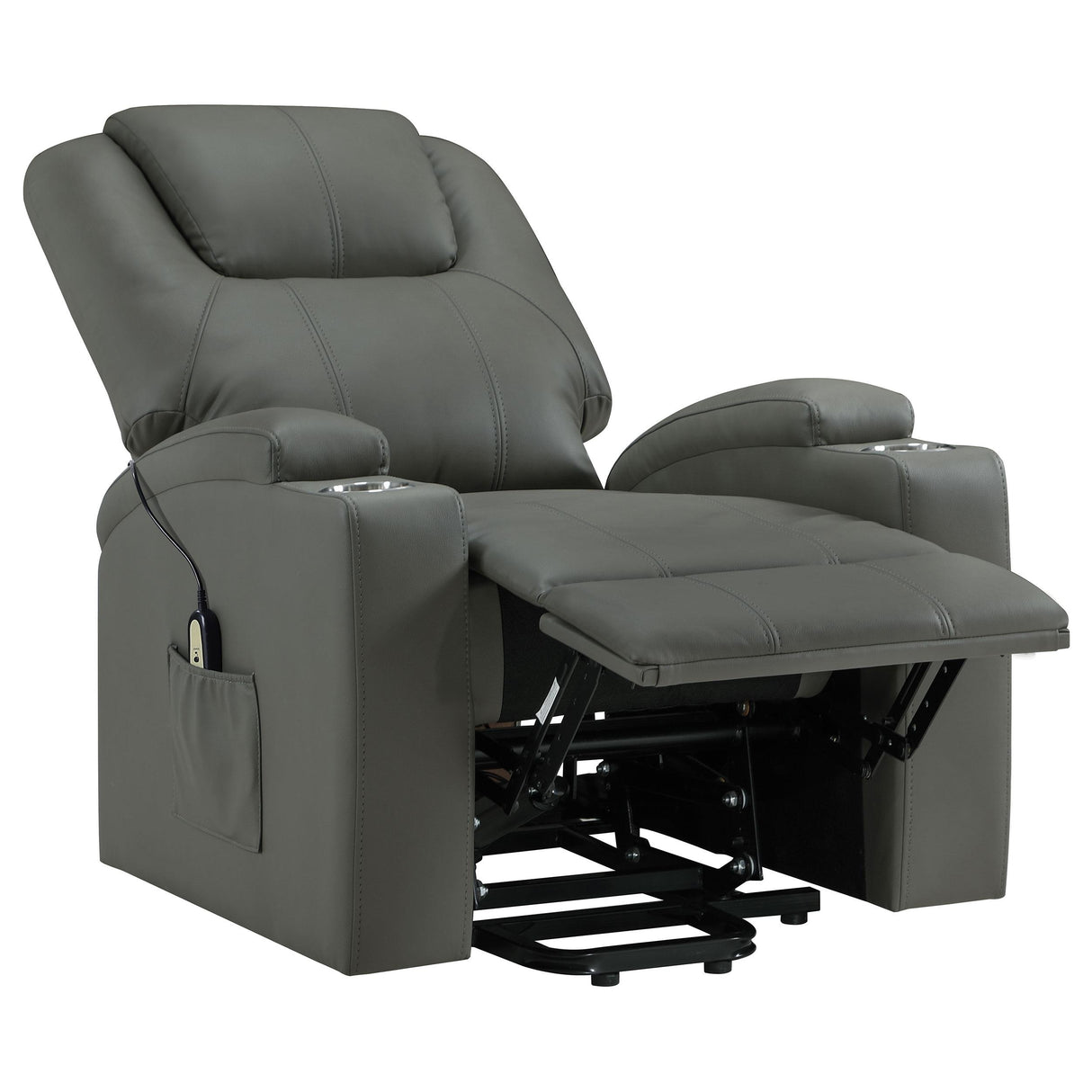 Armstrong Gray Upholstered Power Lift Massage Recliner from Coaster - Luna Furniture