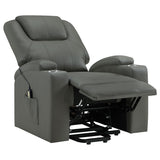 Armstrong Gray Upholstered Power Lift Massage Recliner from Coaster - Luna Furniture