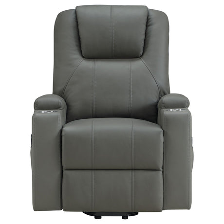 Armstrong Gray Upholstered Power Lift Massage Recliner from Coaster - Luna Furniture