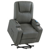 Armstrong Gray Upholstered Power Lift Massage Recliner from Coaster - Luna Furniture