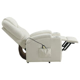 Armstrong Ivory Upholstered Power Lift Massage Recliner from Coaster - Luna Furniture