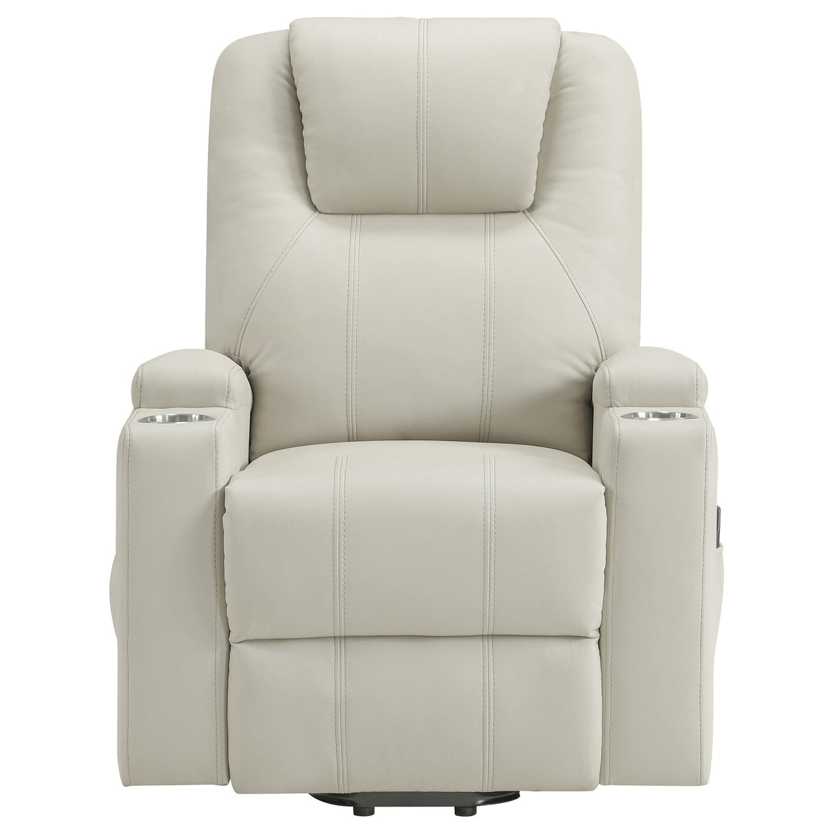 Armstrong Ivory Upholstered Power Lift Massage Recliner from Coaster - Luna Furniture