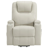 Armstrong Ivory Upholstered Power Lift Massage Recliner from Coaster - Luna Furniture