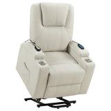 Armstrong Ivory Upholstered Power Lift Massage Recliner from Coaster - Luna Furniture