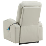 Armstrong Ivory Upholstered Power Lift Massage Recliner from Coaster - Luna Furniture