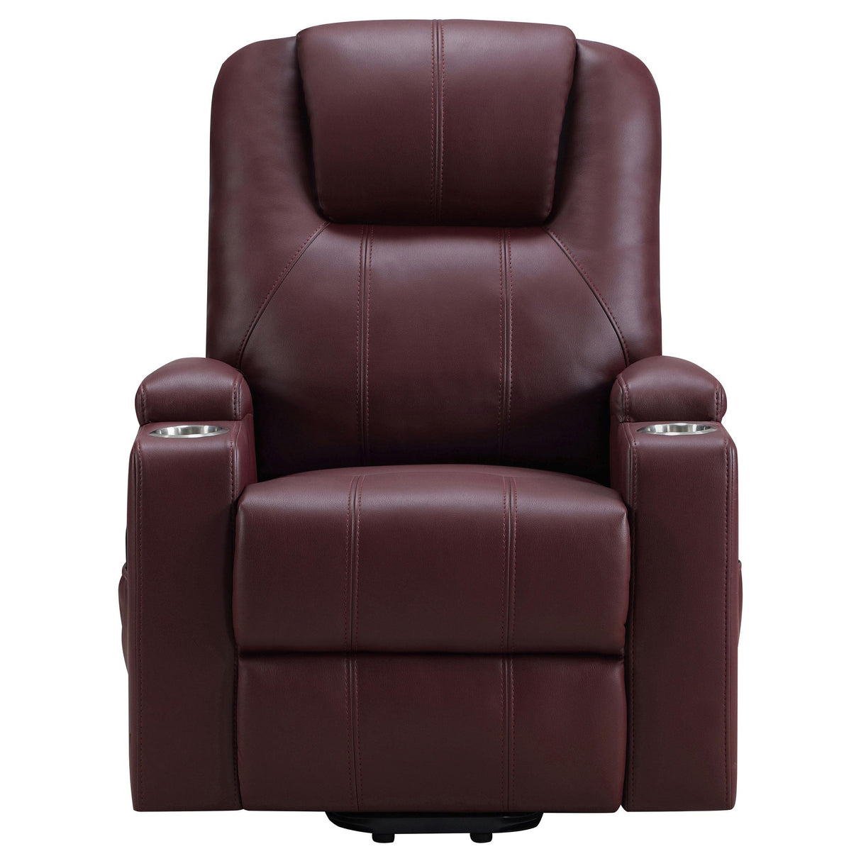 Armstrong Upholstered Power Lift Massage Recliner Wine from Coaster - Luna Furniture