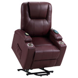 Armstrong Upholstered Power Lift Massage Recliner Wine from Coaster - Luna Furniture