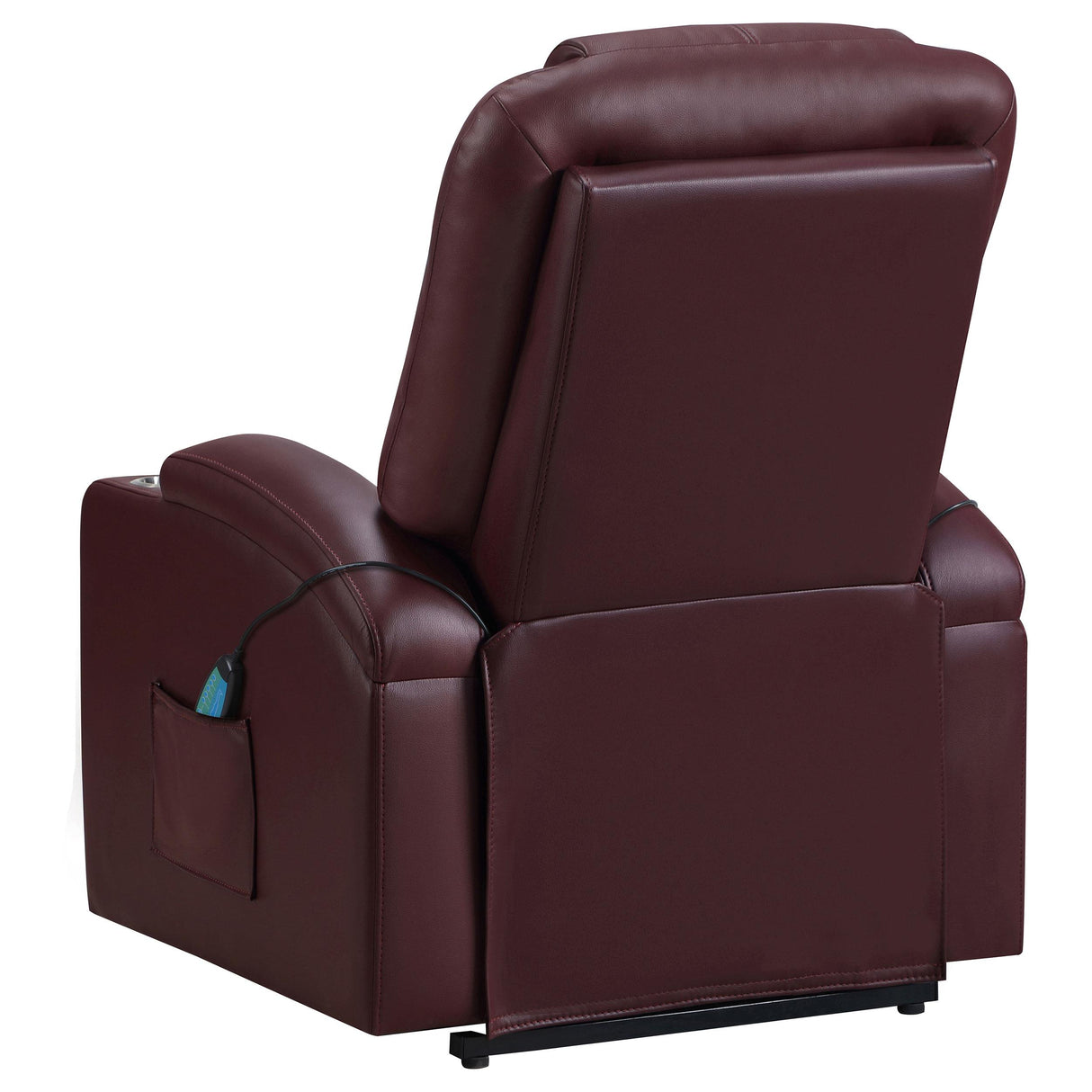 Armstrong Upholstered Power Lift Massage Recliner Wine from Coaster - Luna Furniture